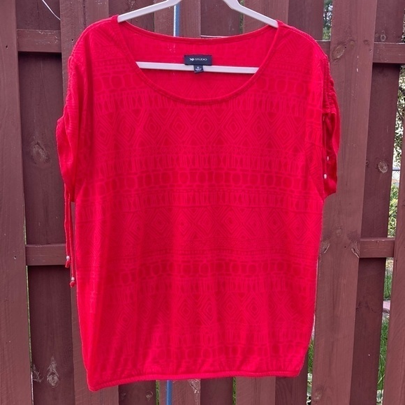 Ab Studio Red Blouse with 100% Polyester Lining - Picture 1 of 9